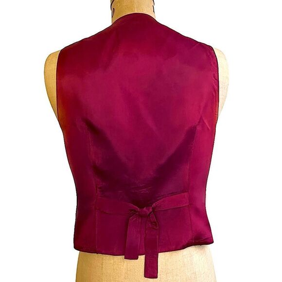 Vintage Tina Hagen brocade tapestry pointed vest waistcoat size Small - Picture 6 of 14